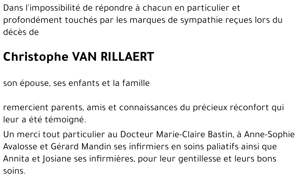 Christophe VAN RILLAERT