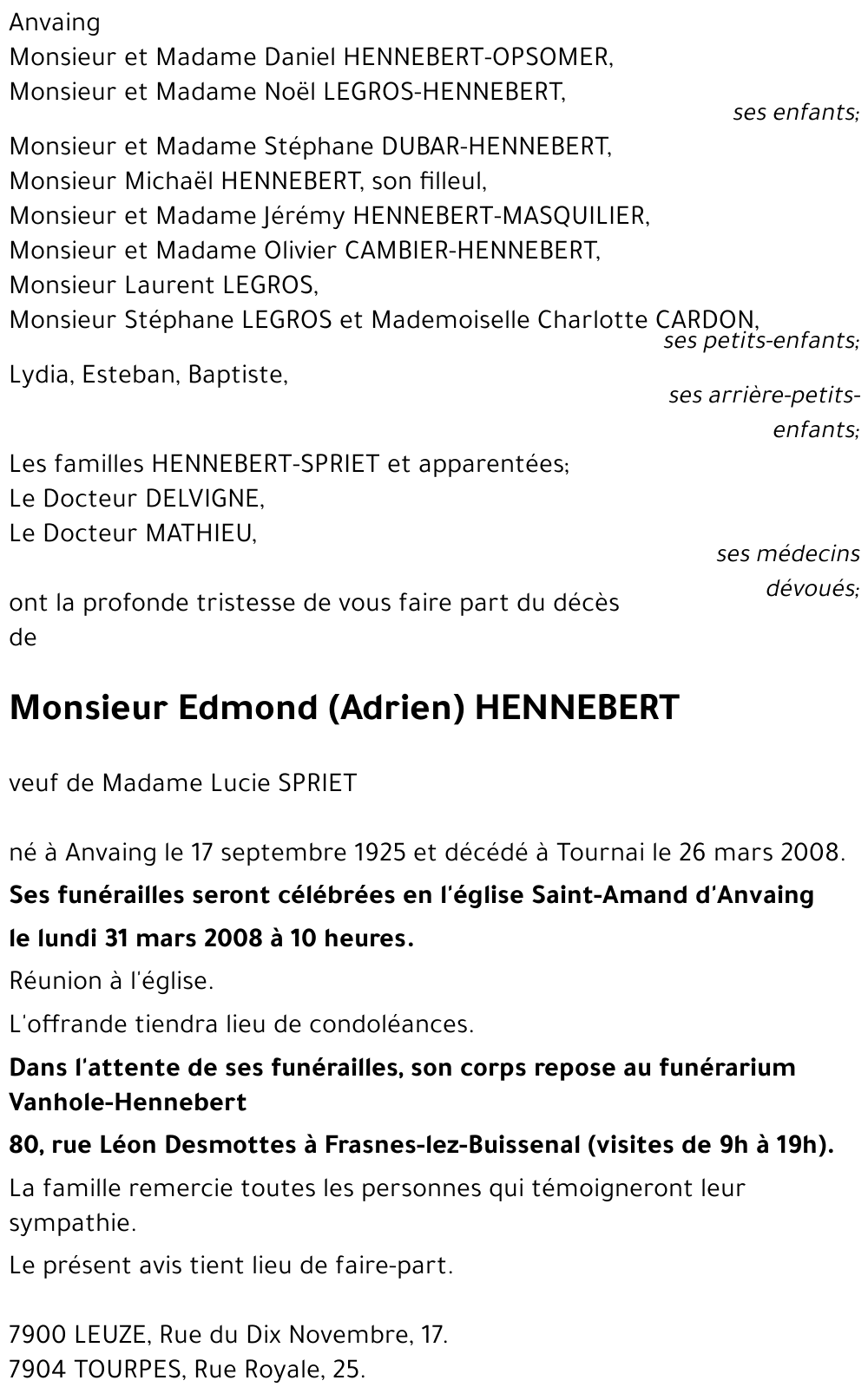 Edmond (Adrien) HENNEBERT