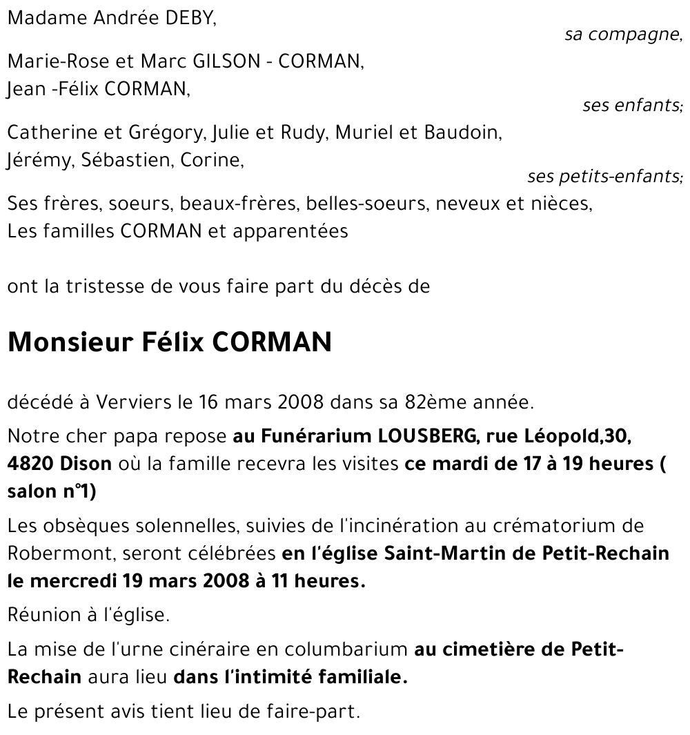 Félix CORMAN