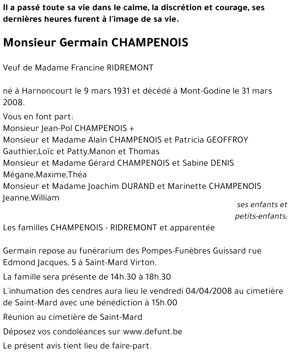 Germain CHAMPENOIS