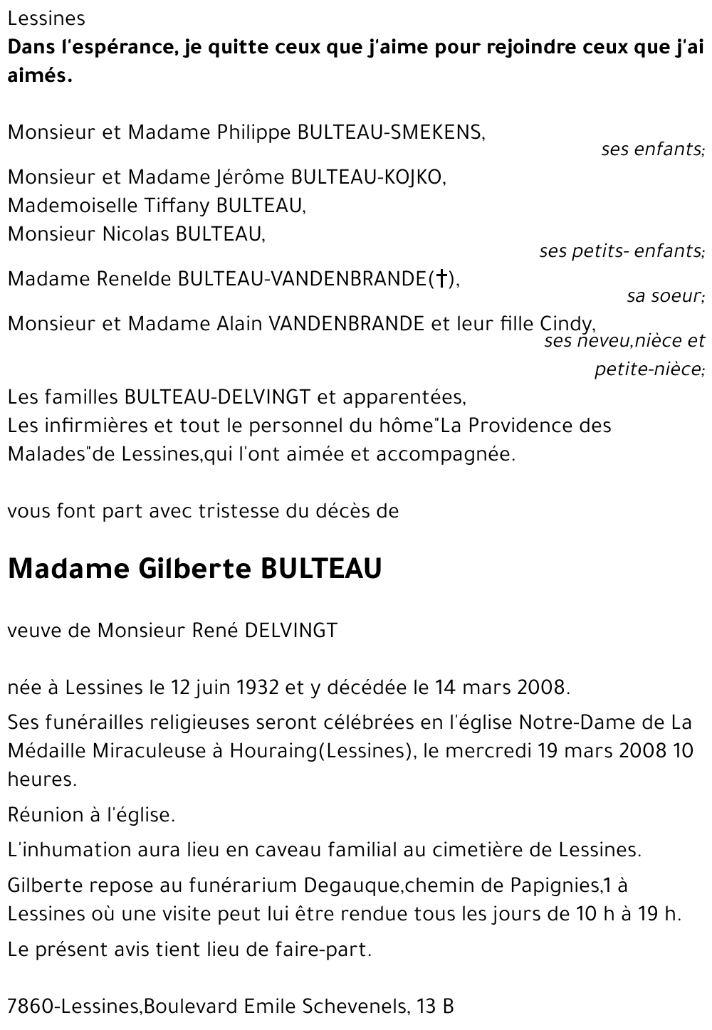 Gilberte BULTEAU
