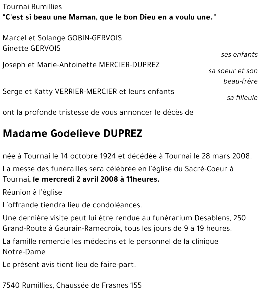 Godelieve DUPREZ