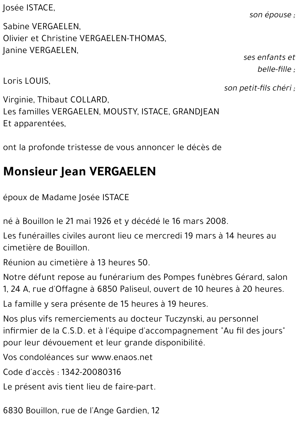Jean VERGAELEN