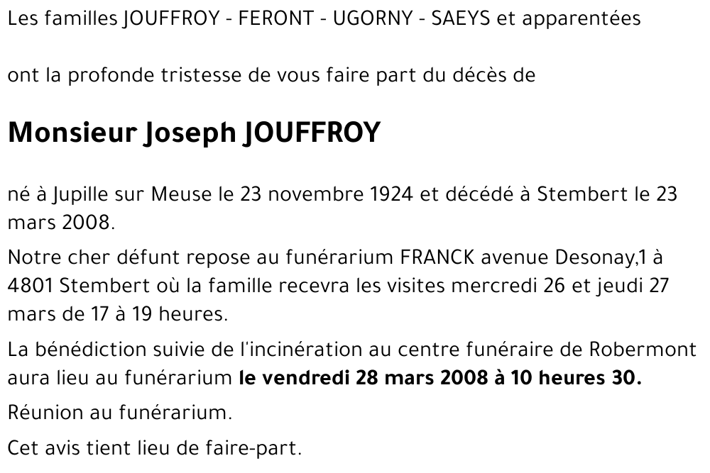 Joseph JOUFFROY