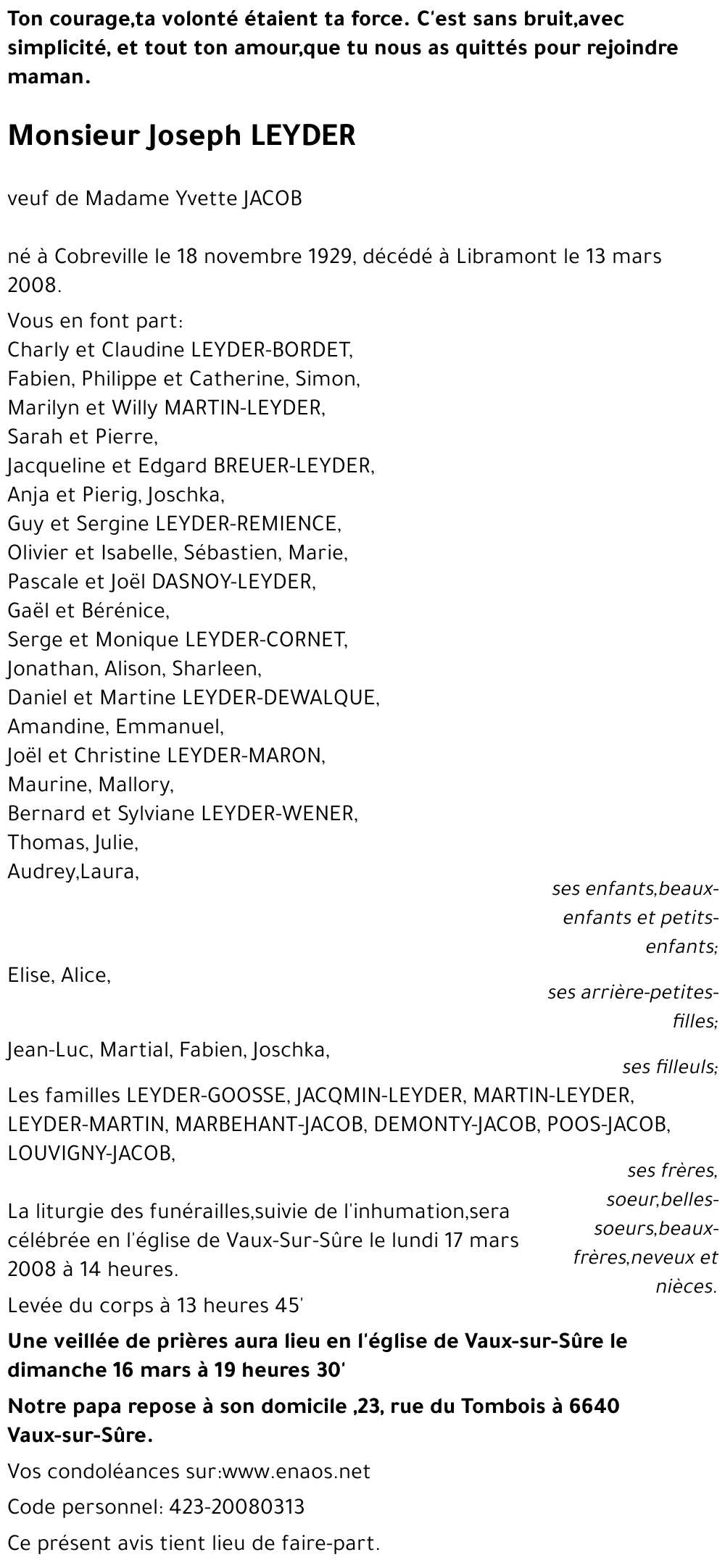 Joseph LEYDER