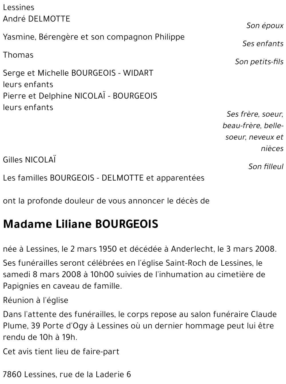 Liliane BOURGEOIS