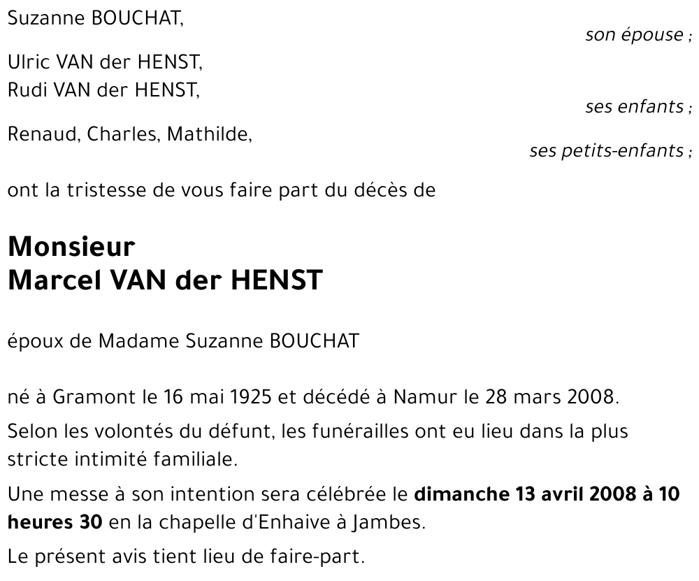 Marcel VAN der HENST