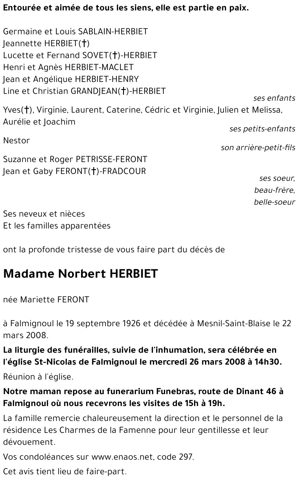 Mariette FERONT