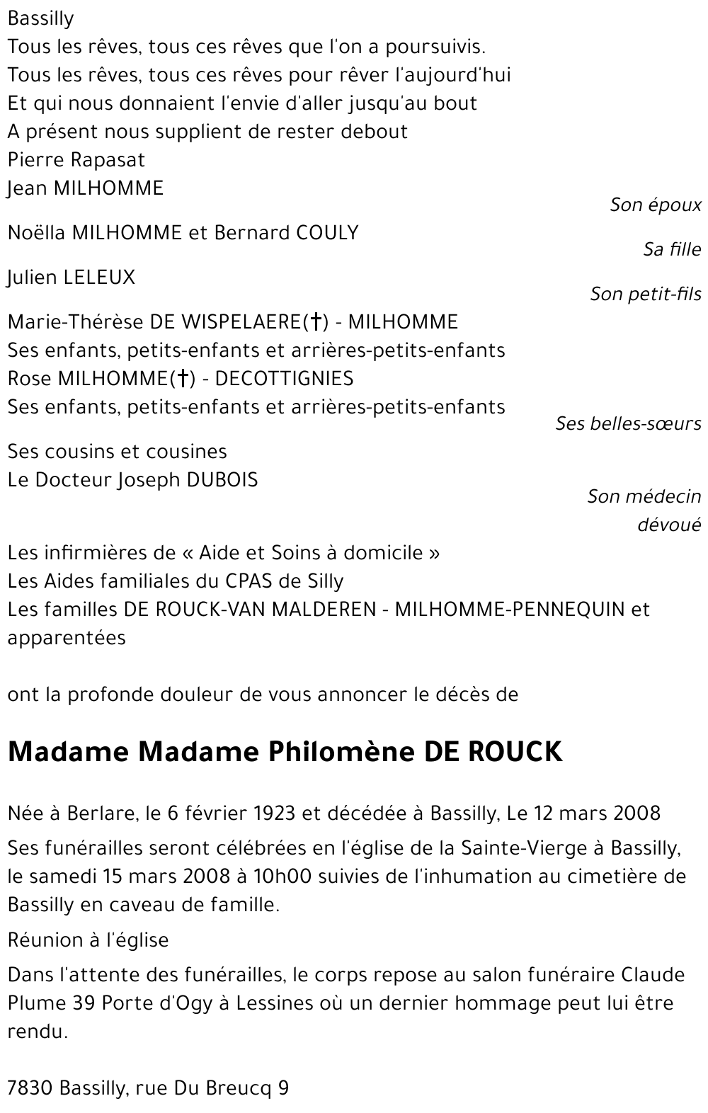 Philomène DE ROUCK