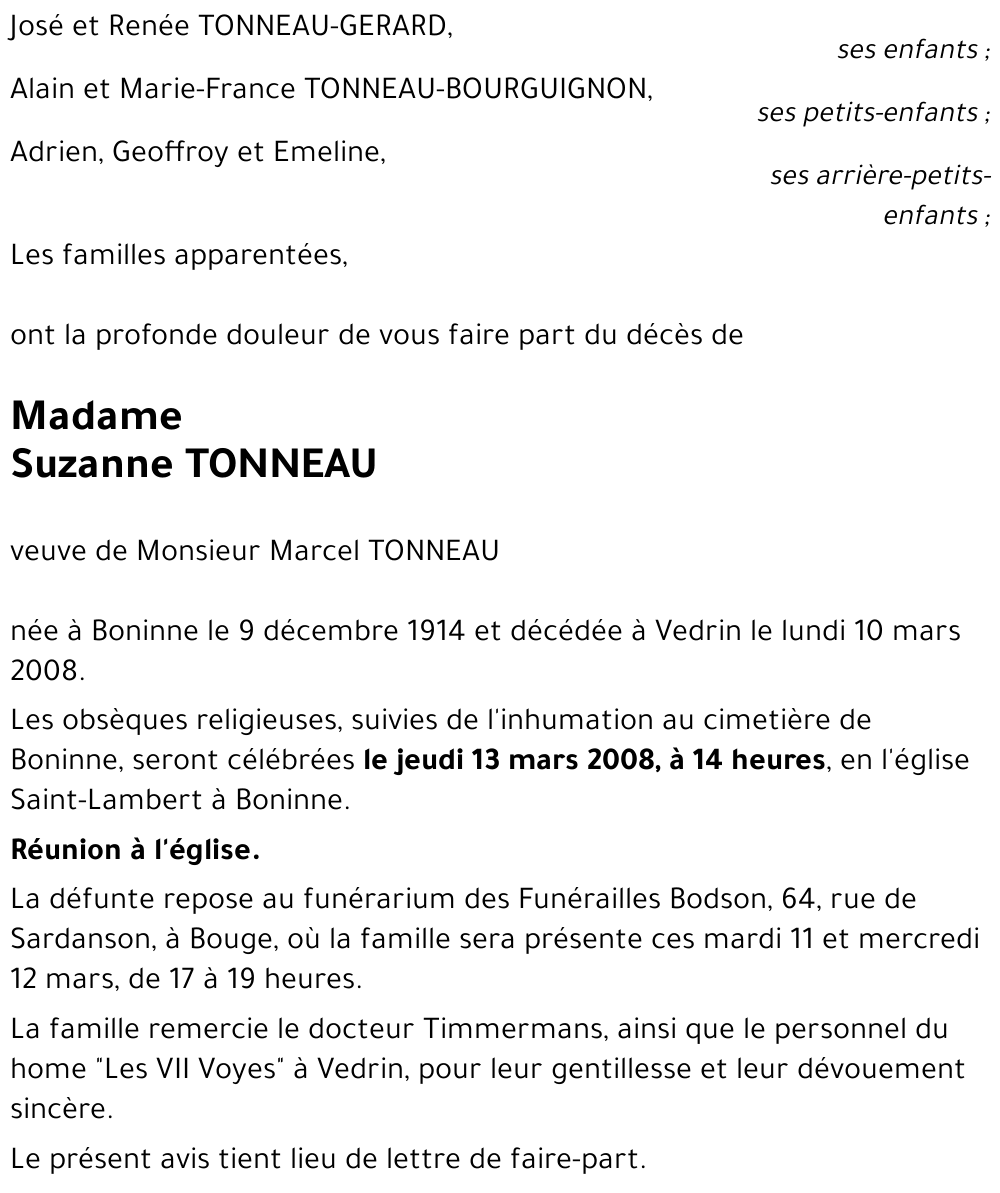 Suzanne TONNEAU