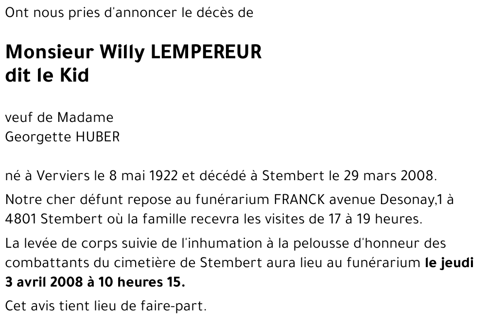 Willy LEMPEREUR