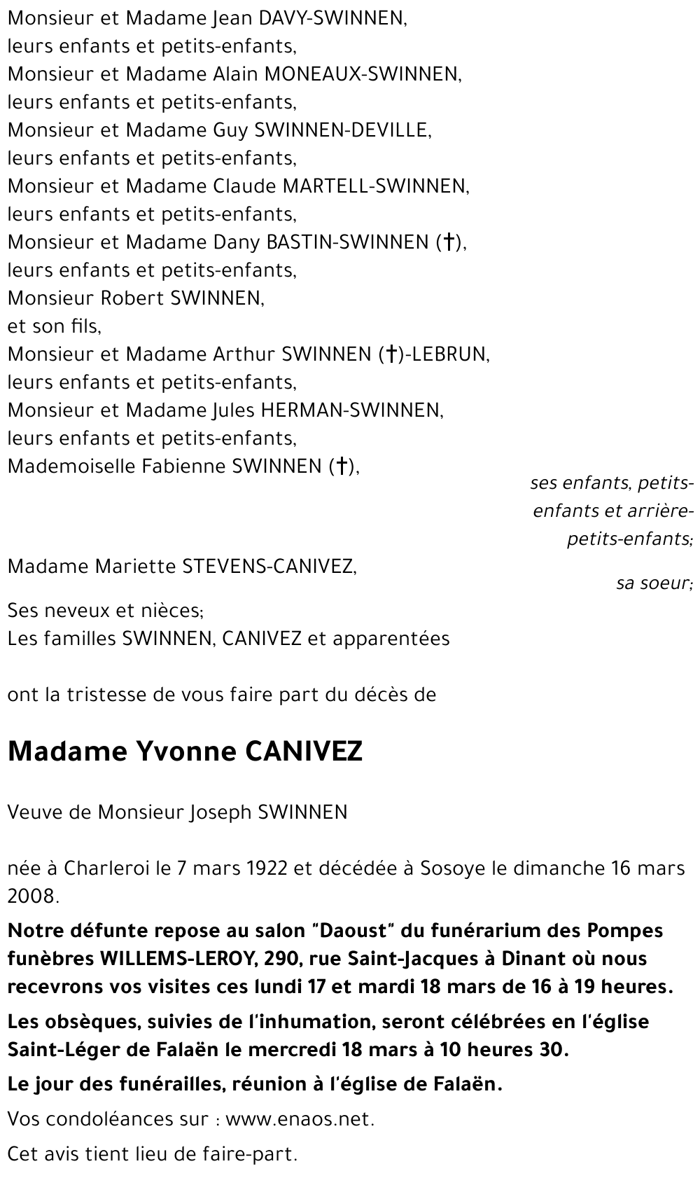 Yvonne CANIVEZ