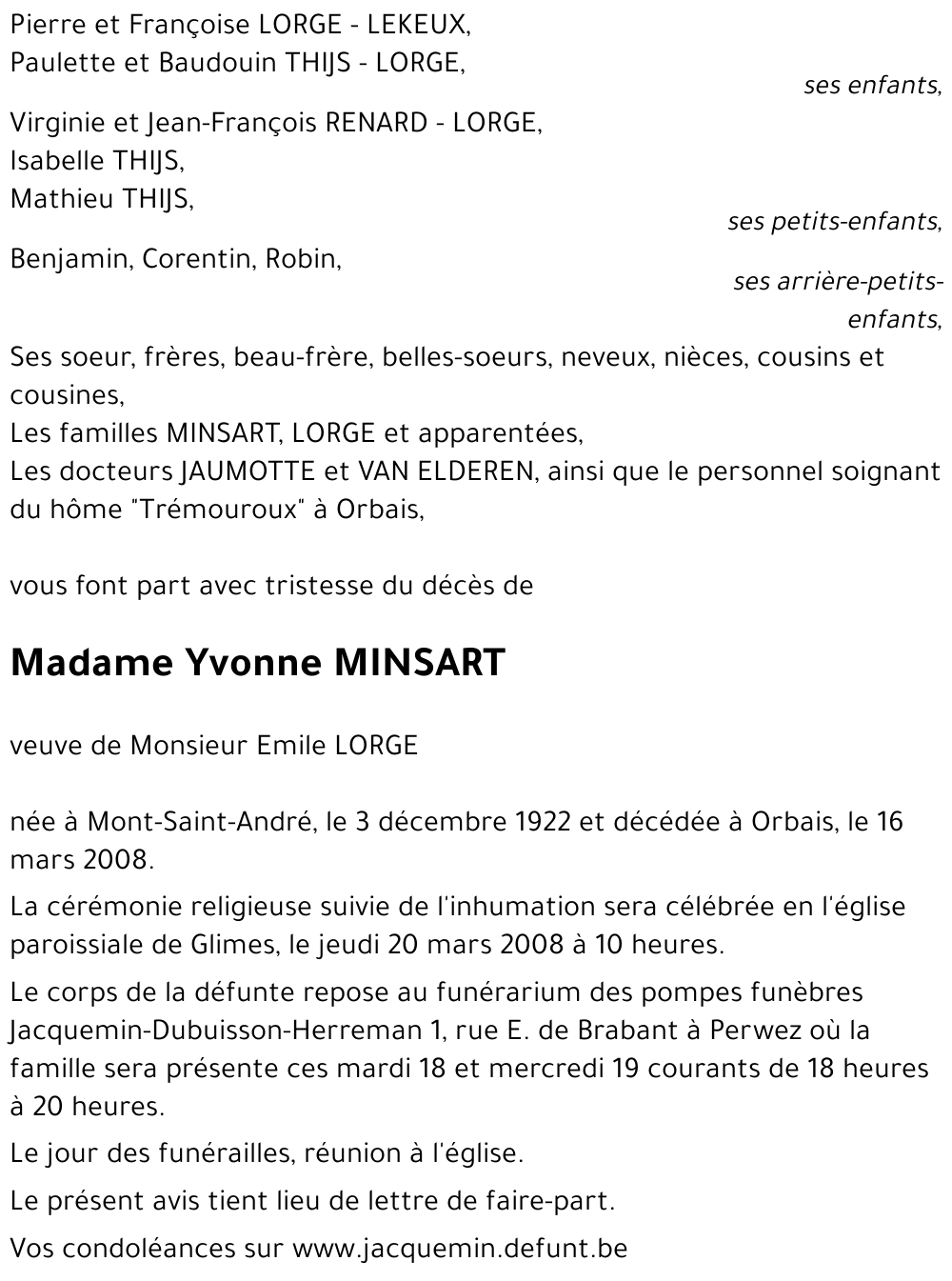 Yvonne MINSART
