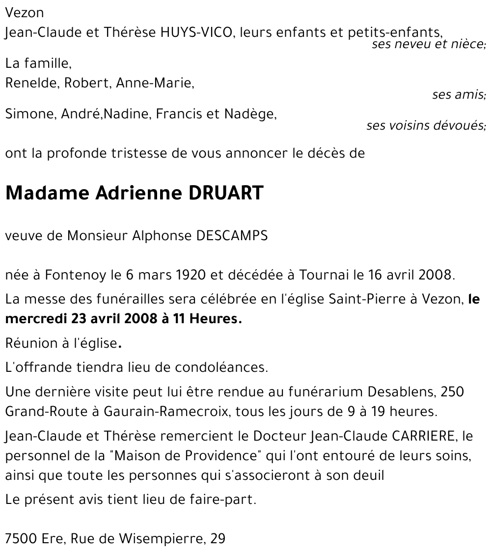 Adrienne DRUART