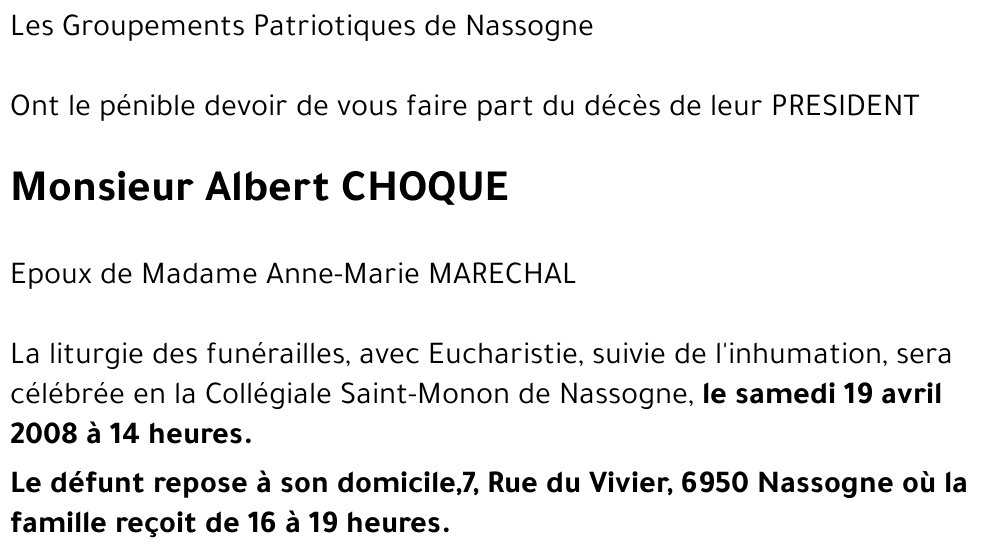 Albert CHOQUE