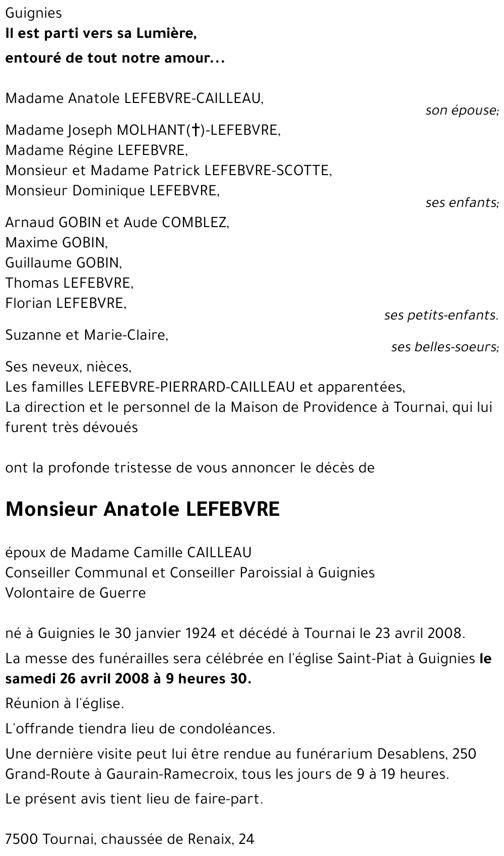 Anatole LEFEBVRE