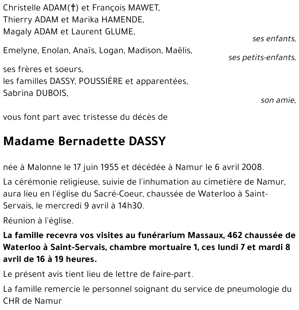 Bernadette DASSY
