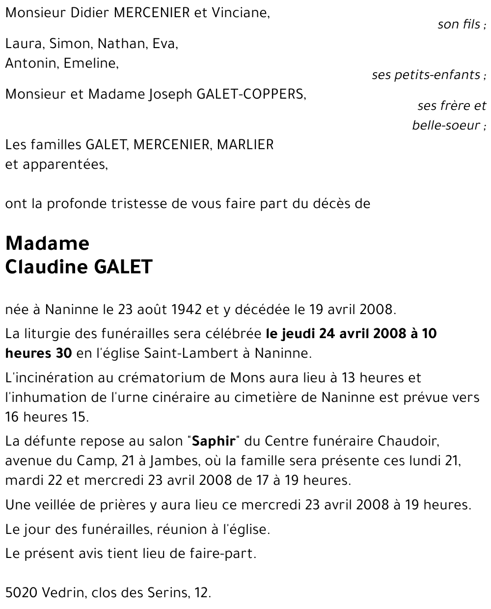 Claudine GALET