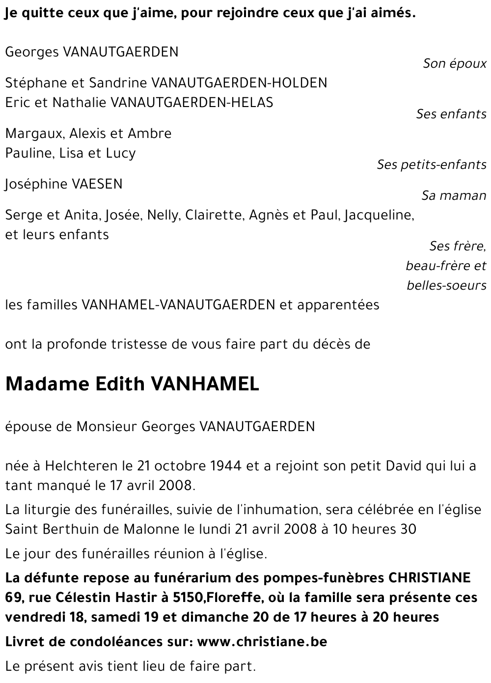 Edith VANHAMEL