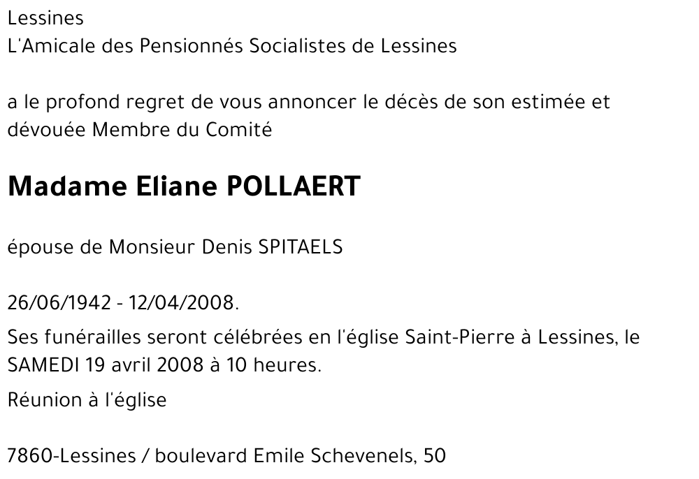 Eliane POLLAERT