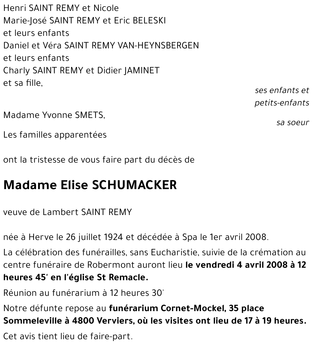 Elise SCHUMACKER