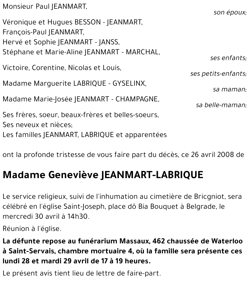 Geneviève LABRIQUE