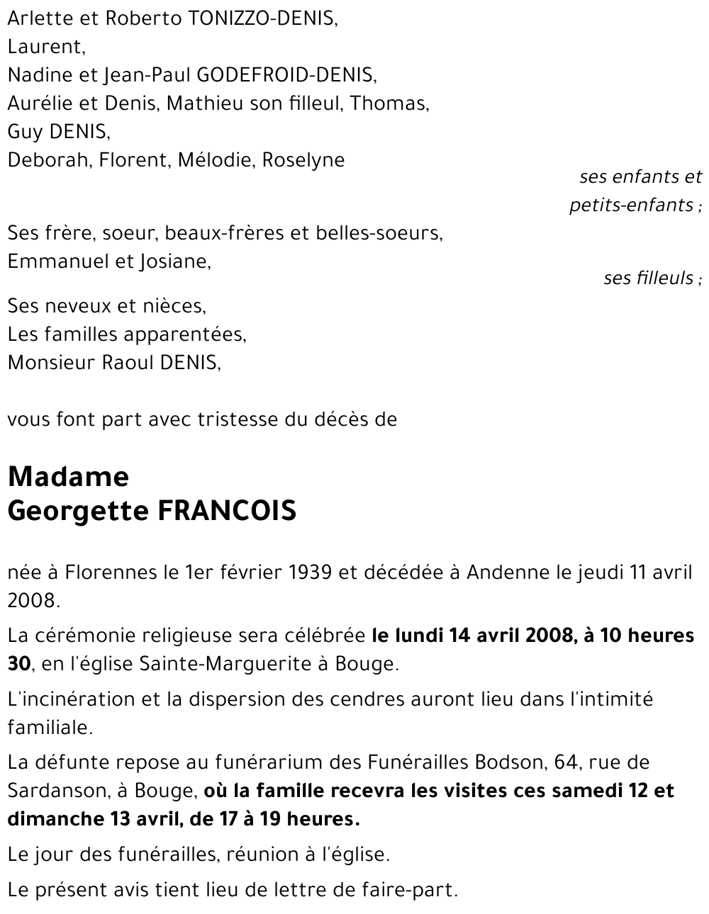 Georgette FRANCOIS