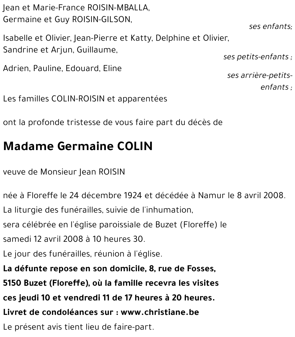 Germaine COLIN