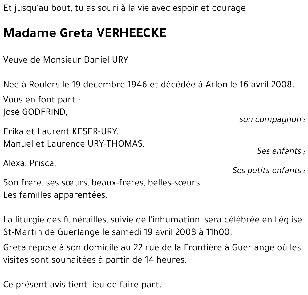 Greta VERHEECKE
