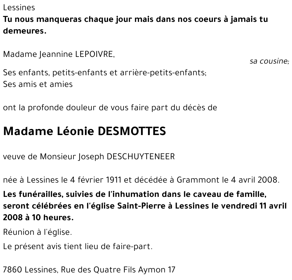 Léonie DESMOTTES