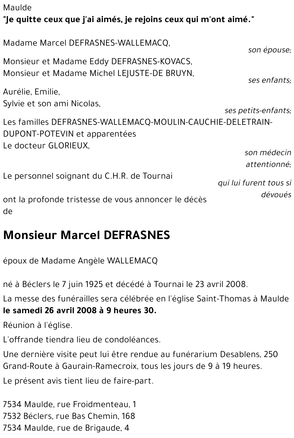 Marcel DEFRASNES