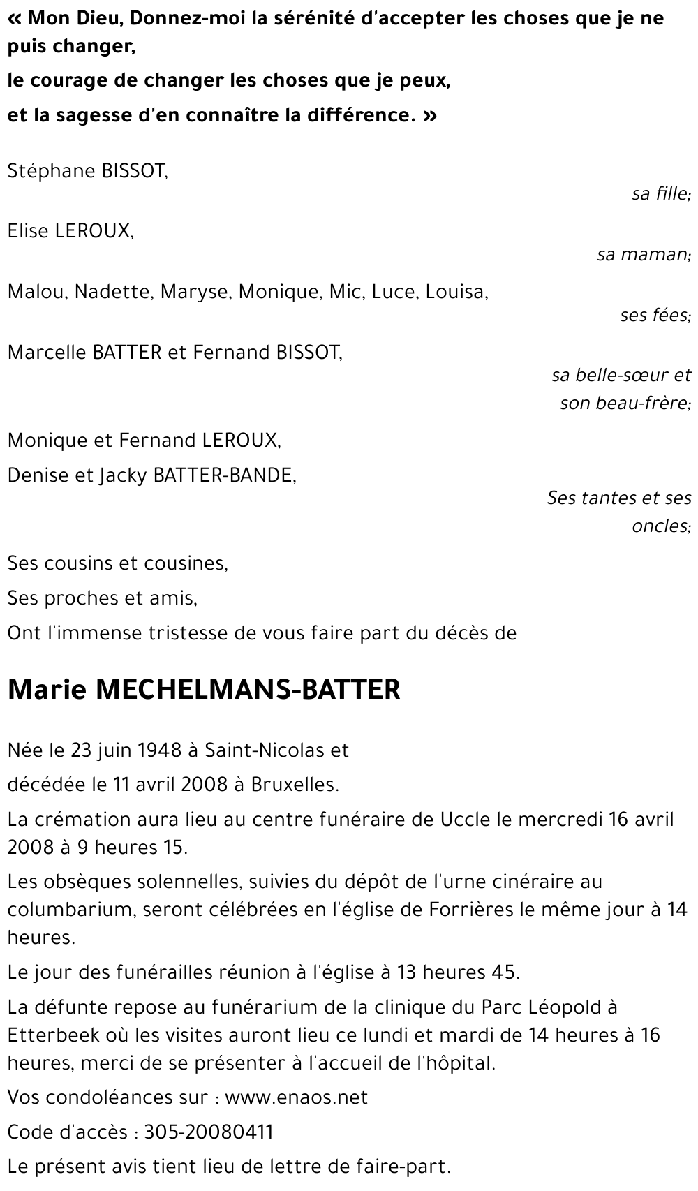 Marie MECHELMANS-BATTER