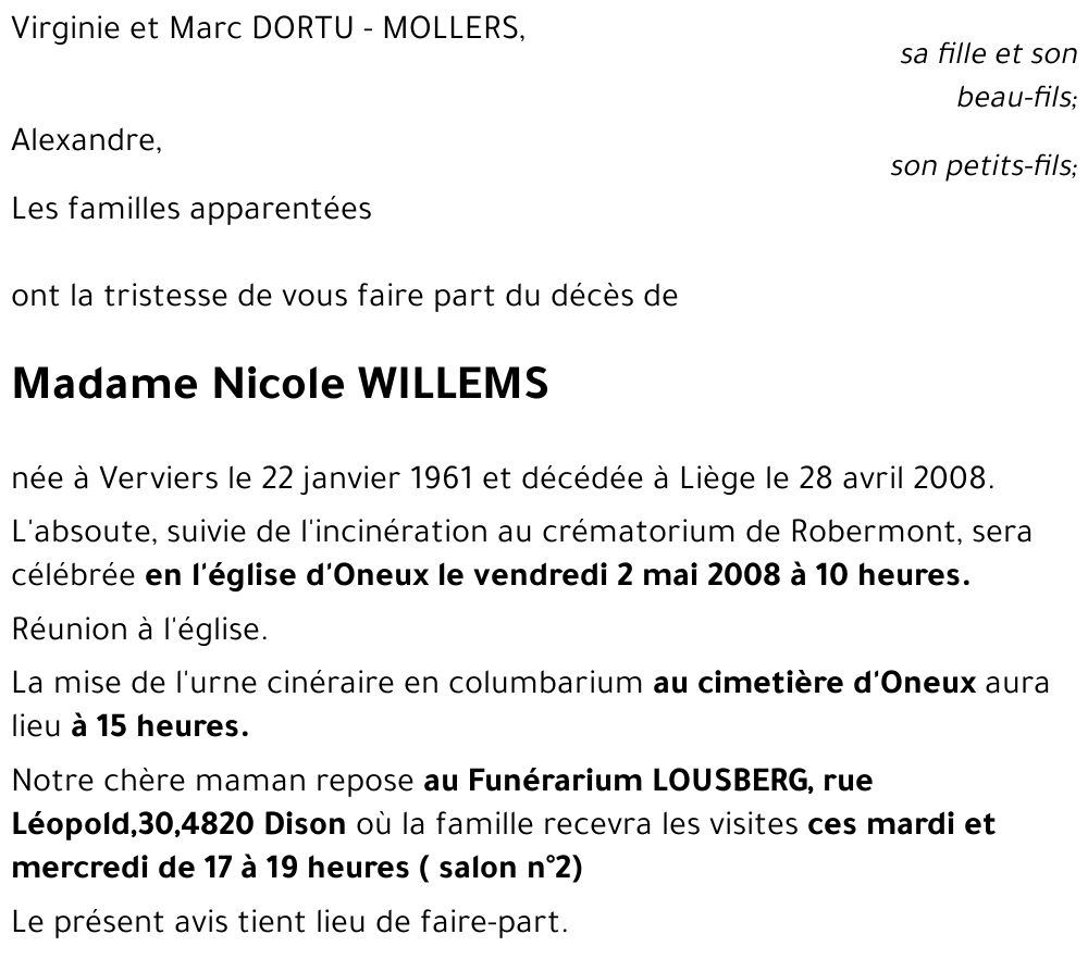 Nicole WILLEMS
