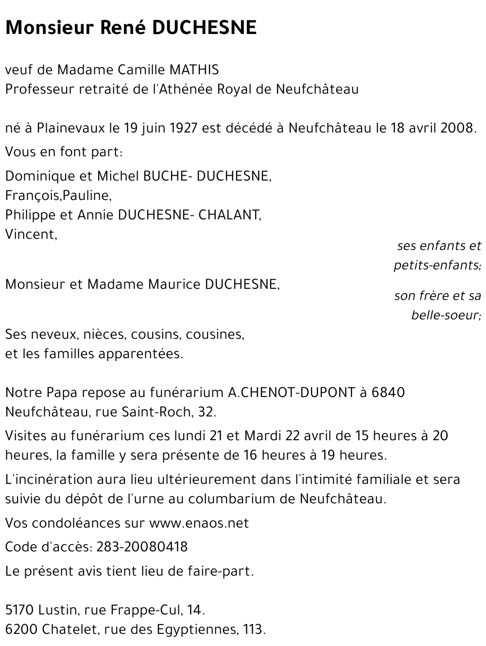 René DUCHESNE