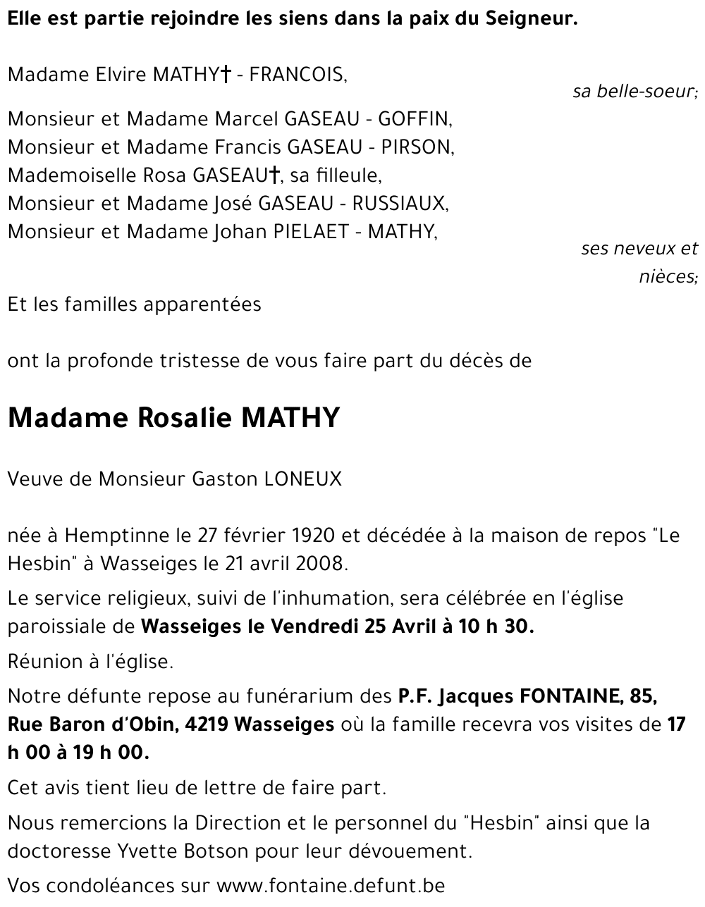 Rosalie MATHY