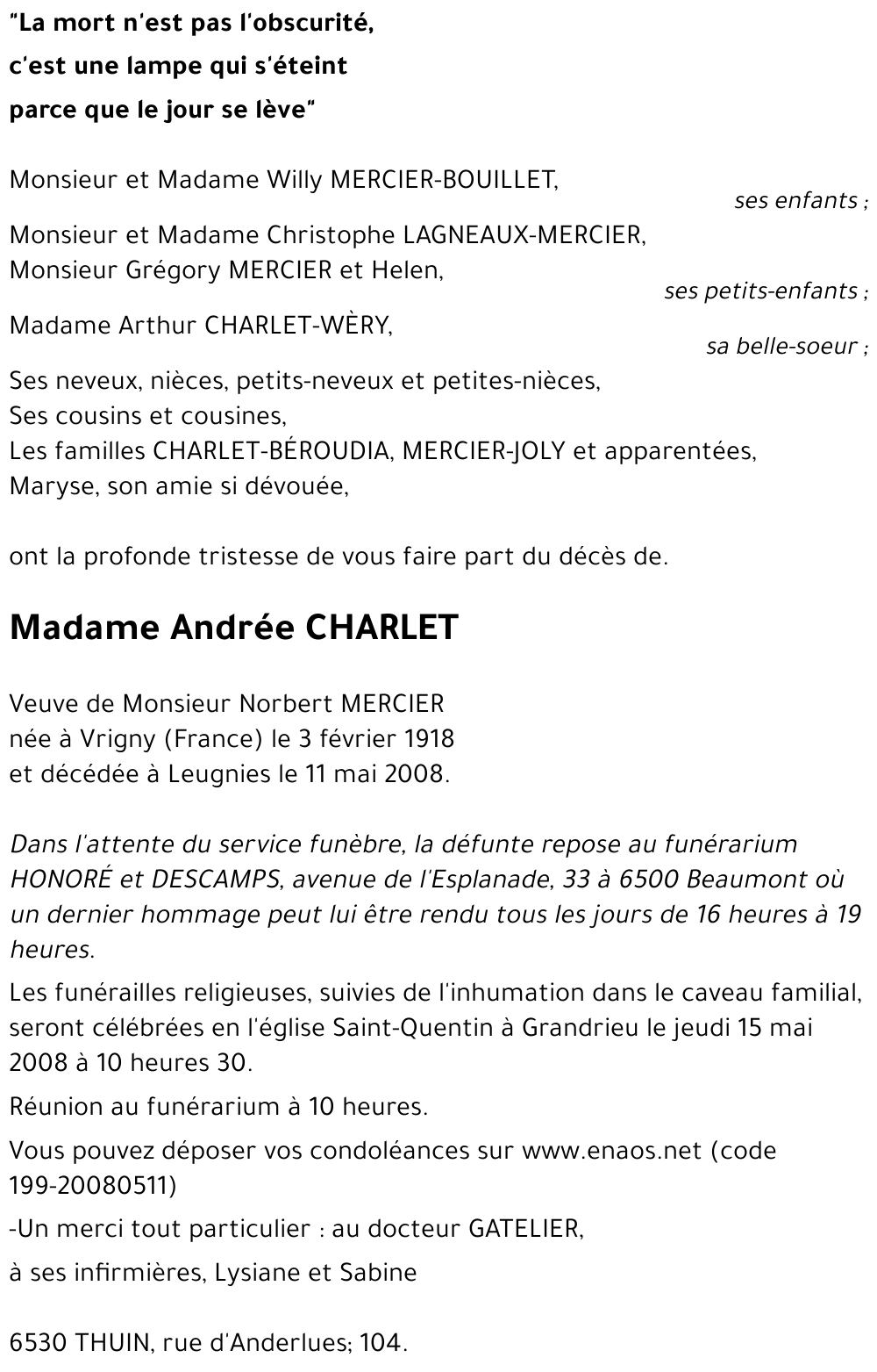 Andrée CHARLET