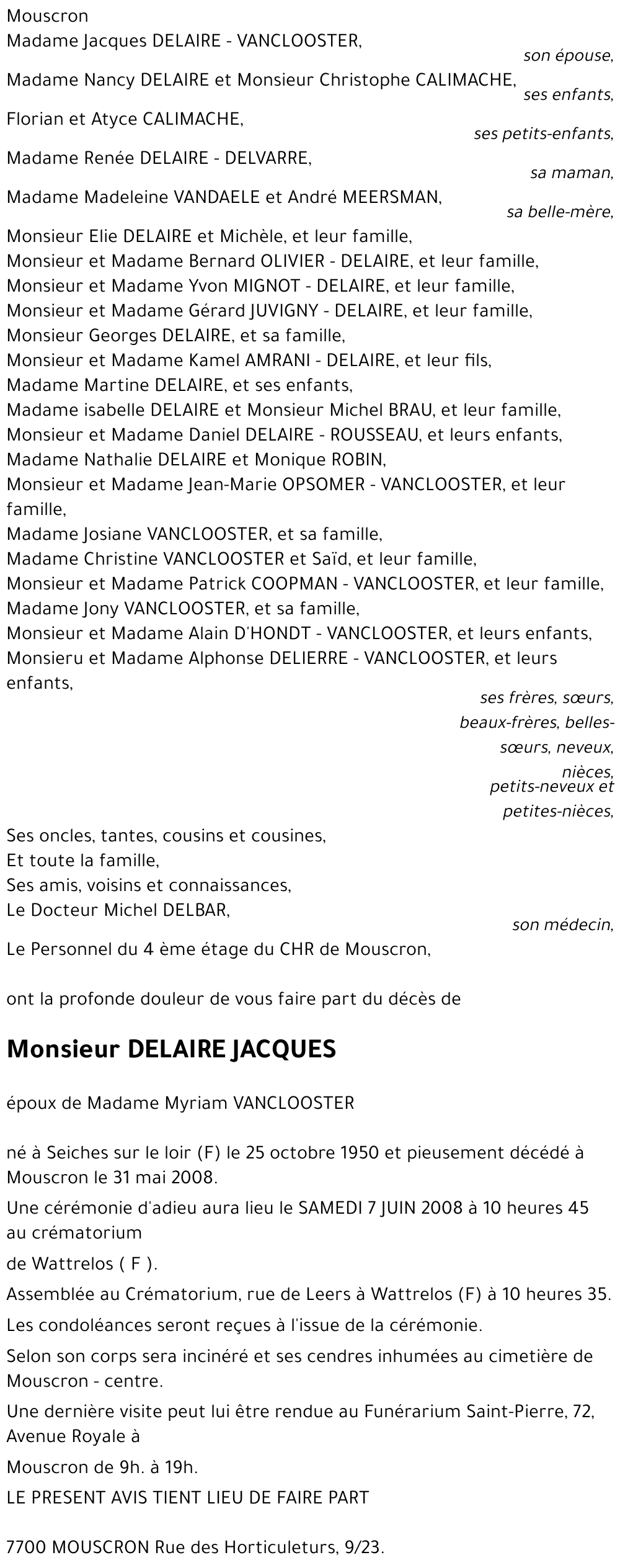 DELAIRE JACQUES