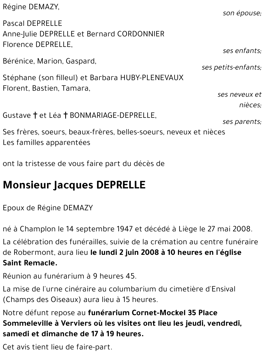 Jacques DEPRELLE