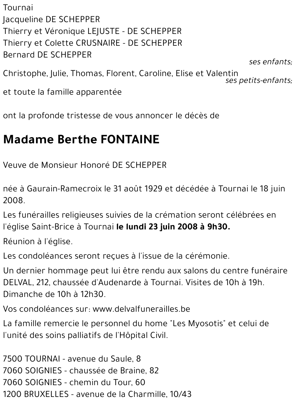 Berthe FONTAINE