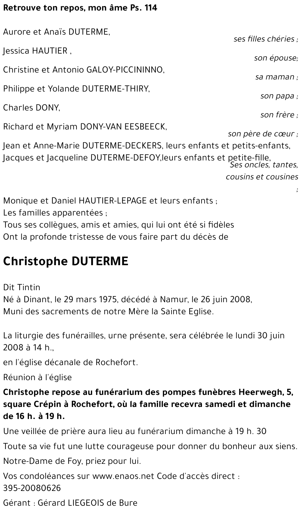 Christophe DUTERME