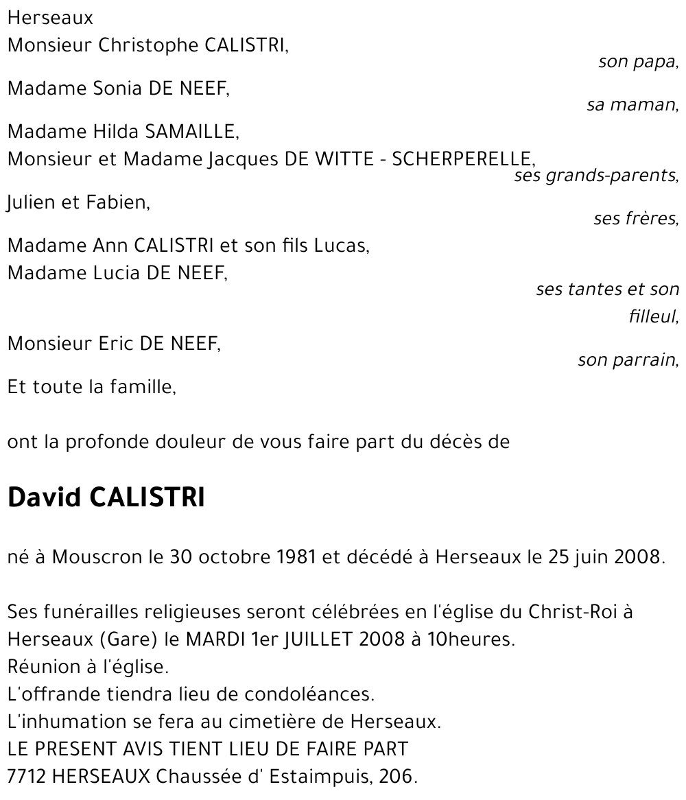 David CALISTRI