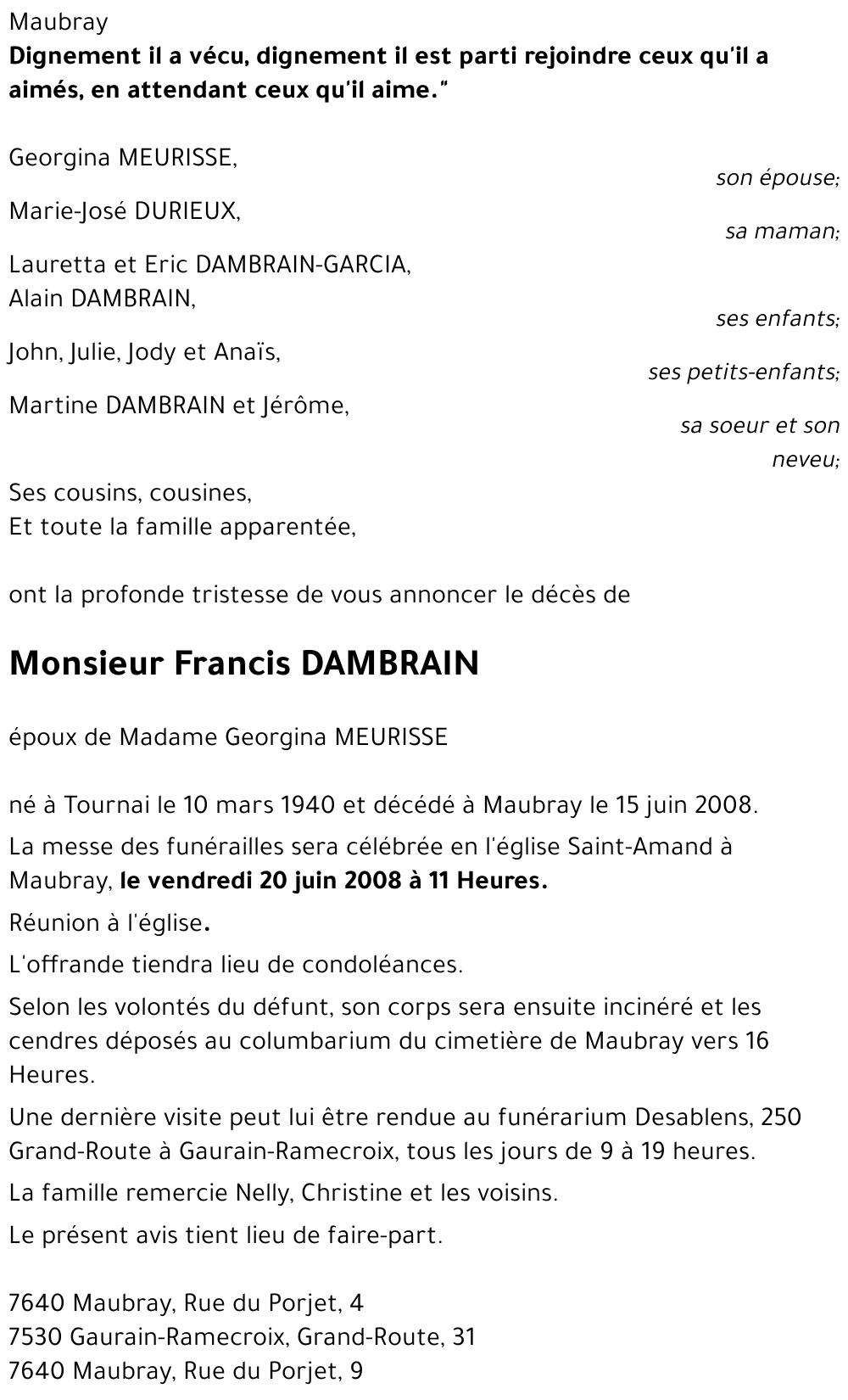 Francis DAMBRAIN