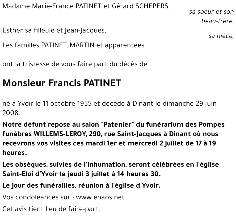 Francis PATINET