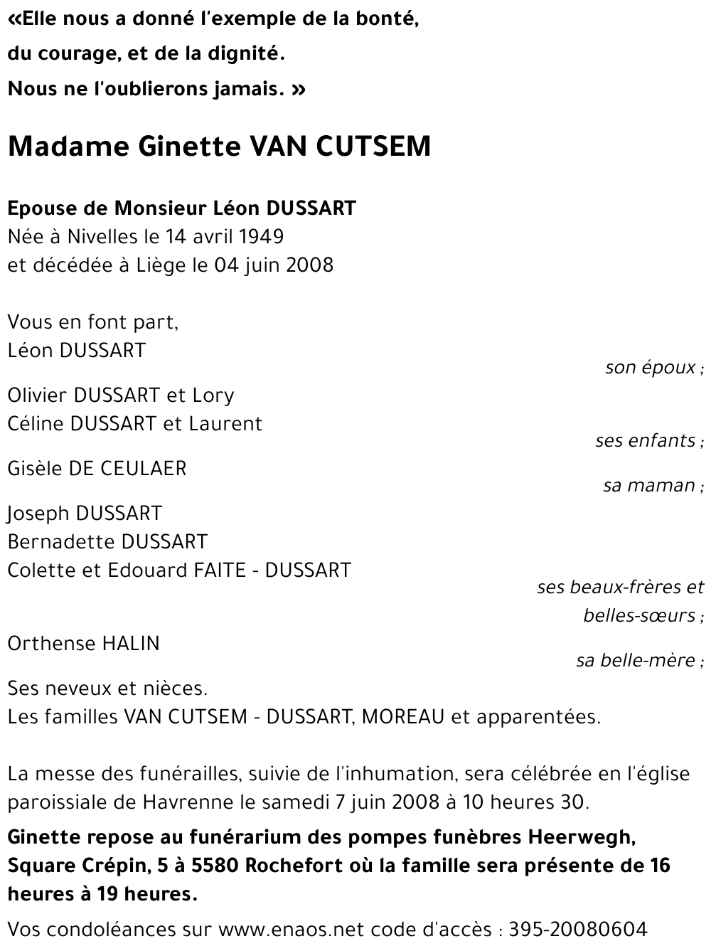 Ginette VAN CUTSEM