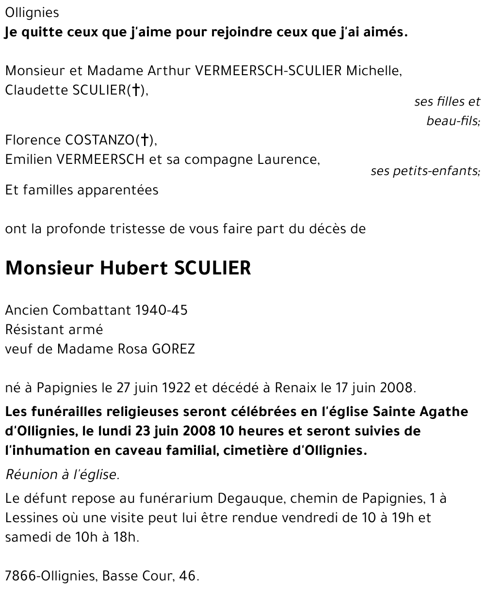 Hubert SCULIER