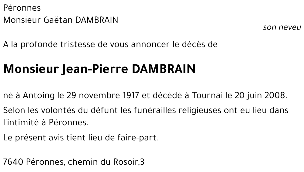 Jean-Pierre DAMBRAIN