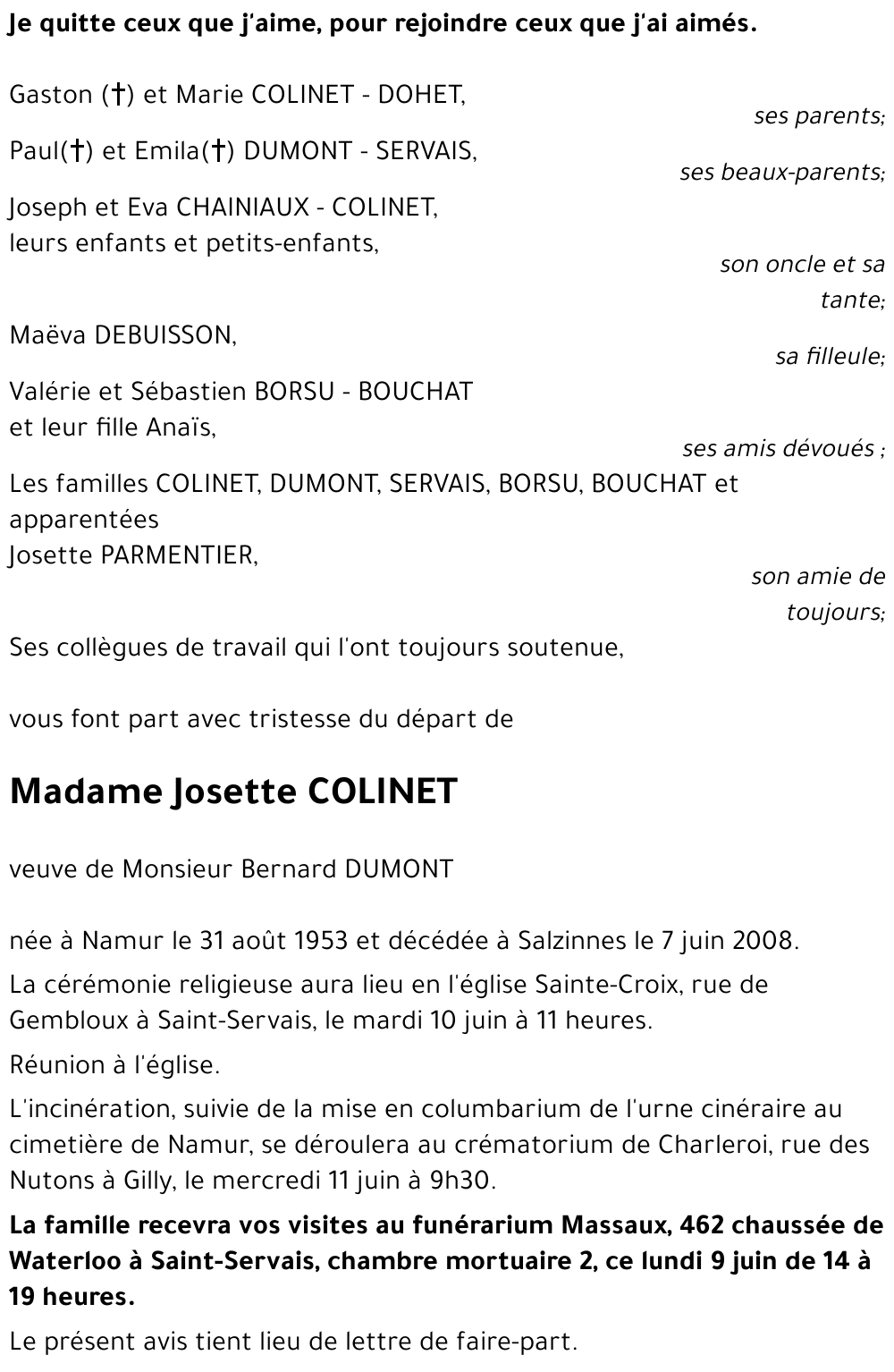 Josette COLINET