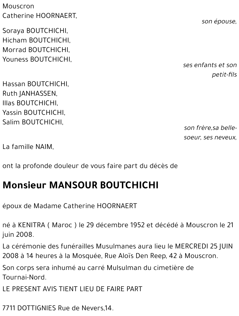 MANSOUR BOUTCHICHI