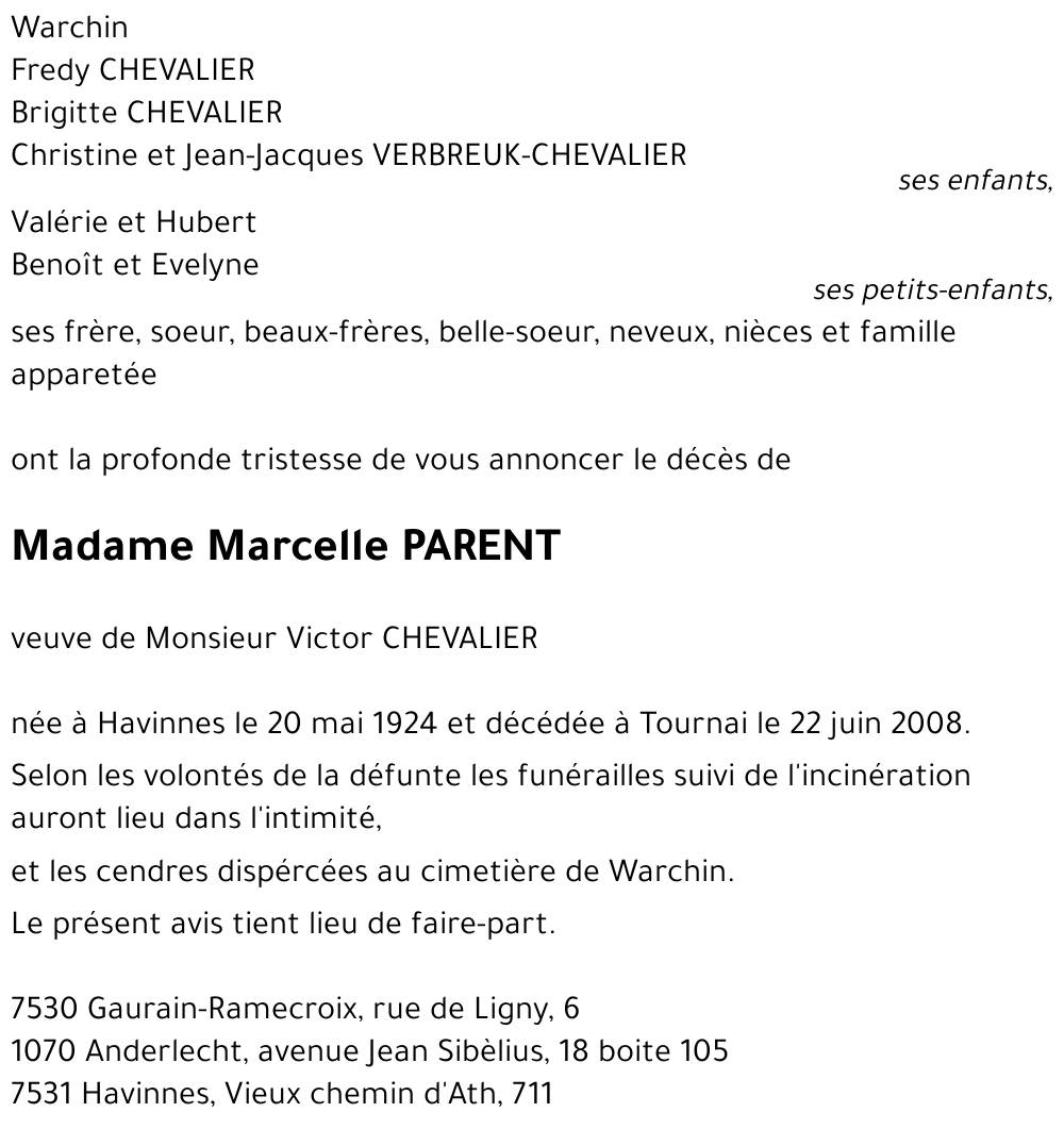 Marcelle PARENT