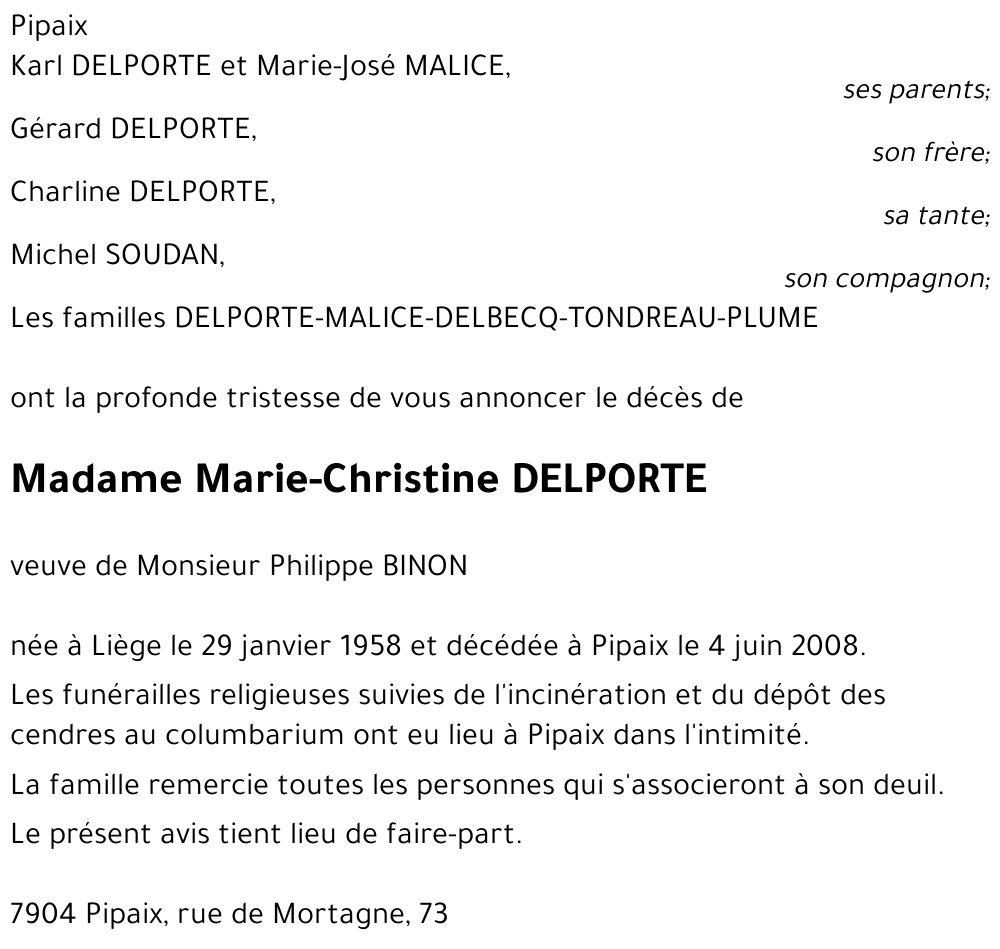 Marie-Christine DELPORTE